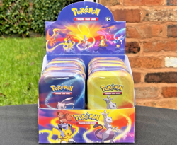 POKEMON TCG SCARLET & VIOLET KANTO POWER MINI TINS ART SET X10 PLUS CDU *NEW* - Image 1