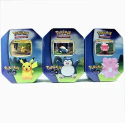 Pokemon GO Tins Set of ALL 3 Pikachu Blissey Snorlax 2022 FACTORY SEALED New - Image 1