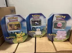 Pokemon GO Tins Set of ALL 3 Pikachu Blissey Snorlax 2022 FACTORY SEALED New - Image 2