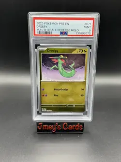 2025 Dreepy Pokemon PSA Graded Mint 9 Master Ball Reverse Holo Pre EN - Image 1