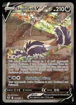 Pokemon Cards Skuntank V 181/195 Silver Tempest Rare Ultra NM - Image 1