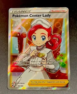 2020 Pokemon TCG SWSH04: Vivid Voltage #185/185 Pokemon Center Lady (Full Art) - Image 1