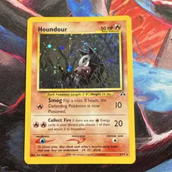 Pokemon Houndour 5/75 Neo Discovery Holo Rare Basic 50 HP Card 2001 SWIRL - Image 2