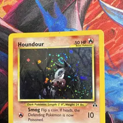 Pokemon Houndour 5/75 Neo Discovery Holo Rare Basic 50 HP Card 2001 SWIRL - Image 5