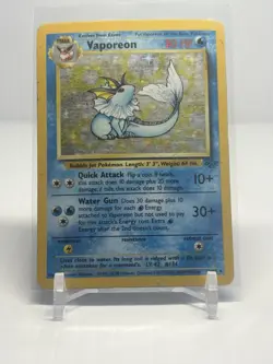 HP Vaporeon Holo Rare 12/64 1999 Pokemon Jungle Unlimited - Image 1