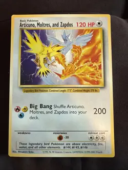 Pokemon TCG 1999 WOTC Articuno, Moltres, & Zapdos JUMBO Warner Bros Promo - Image 1