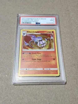 2017 Pokemon Sun & Moon Guardians Rising Chandelure Holo 13/145 PSA 9 - Image 1