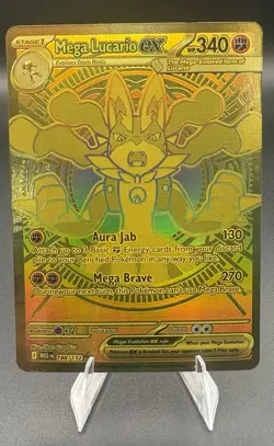 Pokemon TCG - Mega Lucario ex 188/132 - Mega Evolution Mega Hyper Rare Gold - NM - Image 1