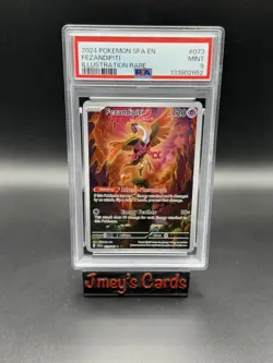 2024 Fezandipiti Illustration Rare Pokemon Graded PSA Mint 9 Full Art EN - Image 1