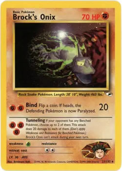 Brock's Onix (Rare) - 21/132 - Gym Heroes - Pokemon LP English - Image 1