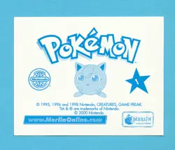 PRISMATIC GAME NAME MERLIN POKEMON STICKER PRISM HOLO VINTAGE 2000 NINTENDO PM - Image 2