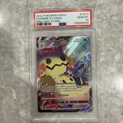 2022 POKEMON SWORD & SHIELD BRILLIANT STARS #TG17 FULL ART/MIMIKYU VMAX PSA 10 - Image 1