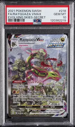 2021 POKEMON SWORD & SHIELD EVOLVING SKIES SECRET FULL ART/RAYQUAZA VMAX PSA 10 - Image 1