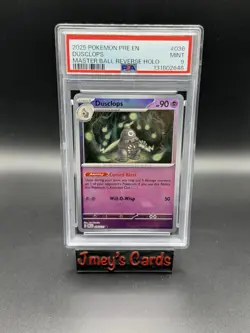 2025 Dusclops Pokemon PSA Graded Mint 9 Master Ball Reverse Holo Pre EN - Image 1