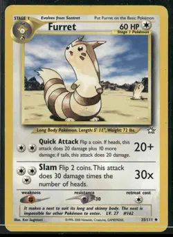✰ FURRET 35/111 UNCOMMON NEO GENESIS POKEMON ✰ MP - Image 2