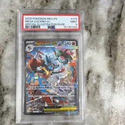 Pokemon Mega Lucario EX 2025 Me01 179/132 Holo PSA 9 Special Illustration Rare - Image 1