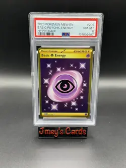 2023 Basic Psychic Energy Pokemon Mew EN Purple Hyper Rare PSA NM MT 8 - Image 1