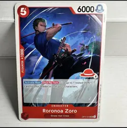 Roronoa Zoro OP11-016, UC, RED STRAW HAT LOGO 8, One Piece card, Akanegumo, ENG - Image 1