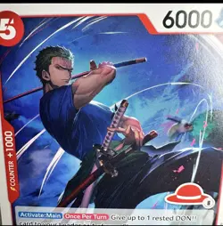 Roronoa Zoro OP11-016, UC, RED STRAW HAT LOGO 8, One Piece card, Akanegumo, ENG - Image 3