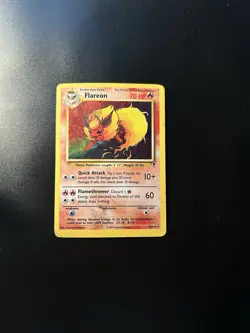 Pokemon TCG Flareon Unlimited 10/110 Holo Rare Card Legendary Collection MP/HP - Image 1