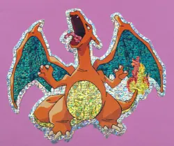 LARGE 6x8" VENDING PRIZE CHARIZARD BONUS PRISM STICKER POKEMON JAPANESE PM TPHLC - Image 1