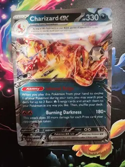 Jumbo Lenticular Charizard ex 054/091 / SVP196 Exclusive Promo Pokemon - NM - Image 1