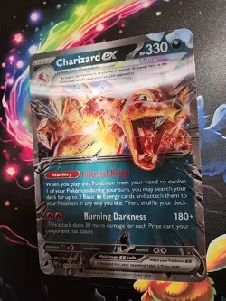 Jumbo Lenticular Charizard ex 054/091 / SVP196 Exclusive Promo Pokemon - NM - Image 2