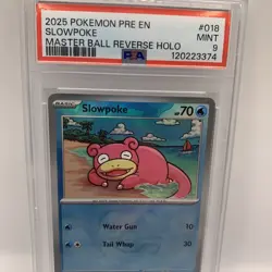 Slowpoke Master Ball Reverse Holo 018/131 Pokemon Prismatic Evolutions - PSA 9 - Image 1