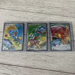 Pokemon First Partner Illustration Kanto Squirtle Bulbasaur Charmander 37 38 39 - Image 1