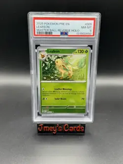2025 Leafeon Pokemon Master Ball Reverse Holo Graded PSA NM Mint 8 Pre EN - Image 1
