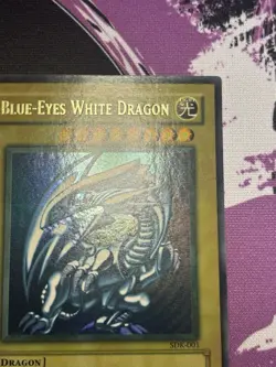 Yugioh Blue-Eyes White Dragon SDK-001 Ultra Rare Unlimited FADED NM/MINT - Image 3