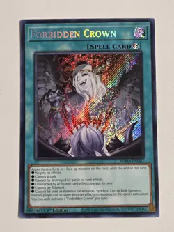 Forbidden Crown BPRO-EN067 Secret Rare Burst Protocol Yugioh 1st Edition Mint - Image 1