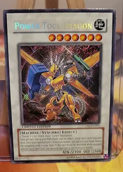 YUGIOH Power Tool Dragon CT06-EN001 Secret Rare 2009 MP - Image 1