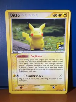 Pokemon Delta Species Ditto (Pikachu) Comic Con Promo Card 63/113 - Vintage Rare - Image 1
