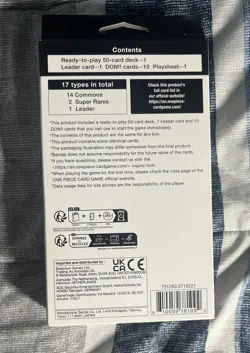 ONE PIECE CARD GAME - ZORO AND SANJI - ST12 STARTER DECK ENGLISH NEW SEALED - Image 2