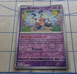 Mr. Mime Reverse Holo 122/165 Scarlet & Violet 151 Pokemon Card - Image 2