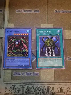 YUGIOH CRAB TURTLE + TURTLE OATH SRL COMMON UNLIMITED ED NM 1996 - Image 1