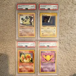 Pokemon PSA 10 Team Rocket 2000 Lot - Mankey, Magnemite, Ponyta, Drowzee - Image 1