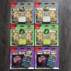 Pokemon Ascended Heroes (4) 2-Pack Blisters & (2) Tech Sticker Collection Lot - Image 1