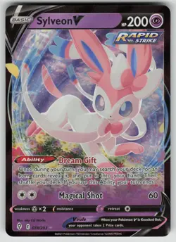 SYLVEON V 074/203 HOLO RARE V EVOLVING SKIES POKEMON NM/M - Image 1
