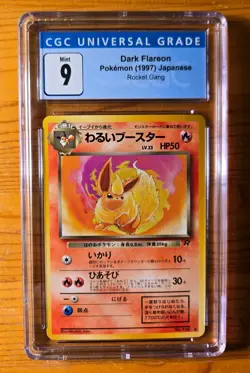 1997 Pokemon Japanese Rocket DARK FLAREON #136 Graded CGC 9 MINT - Image 1