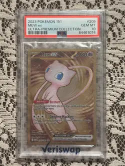 Mew ex 205/165 Sv: Scarlet & Violet 151 Metal Promo PSA 10 - Image 1