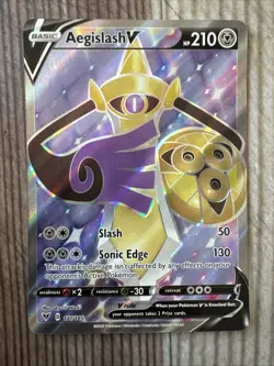 Aegislash V (Full Art) 177/185 Swsh04: Vivid Voltage Holo Pokemon NM - Image 1