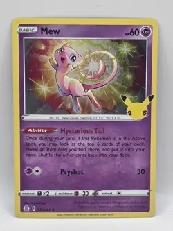 Pokemon TCG Mew 11/25 25th Anniversary Celebrations Holo - Image 1