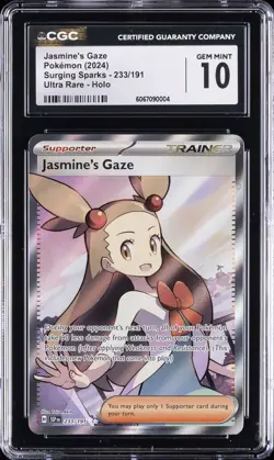 2024 POKEMON SSP EN-SURGING SPARKS ULTRA RARE JASMINE'S GAZE CGC 10 GEM MINT - Image 1