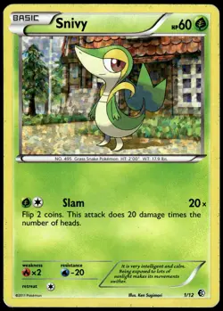 Snivy 001/012 Holo Promo McDonald's Promos 2011 Pokemon Holo MP - Image 1