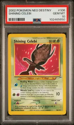 2002 Pokemon Neo Destiny Shining Celebi #106 PSA 10 - Image 1