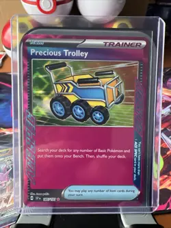 Pokemon TCG Precious Trolley Ace Spec Trainer SV08 Surging Sparks 185/191 - Image 1