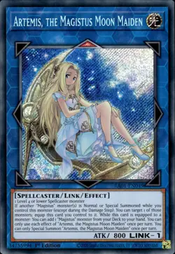 Artemis, The Magistus Moon Maiden - Secret Rare 1st Edition RA01-EN049 NM YuGiOh - Image 1