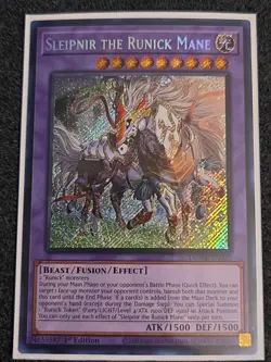 Yugioh Sleipnir the Runick Mane Secret Rare 1st Edition DUNE-EN035 - Image 1